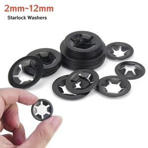 Starlock Washers For Shaft Retaining Push On Clips 2mm~12mm Spring Steel Star - Picture 1 of 17