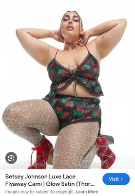 XL Betsey Johnson + Parade Blace Кружевная Роза В горошек Fly Away Cami - Изображение 1 из 4