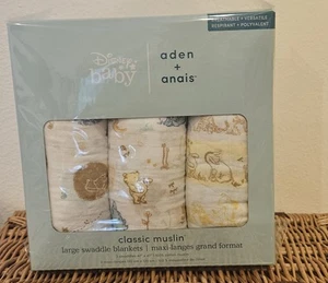 Aden + Anais 3 pack Disney Winnie the Pooh Muslin Swaddle Blankets 47x47, Large - Picture 1 of 8