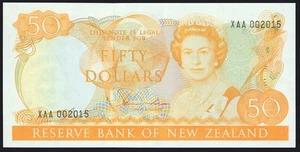 New Zealand - $50 - Hardie - XAA002015 - First Prefix - Unc - Bild 1 von 2