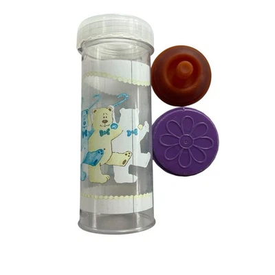 Porta-garrafa vintage Playtex drop in original berçário 8 oz ursinho de pelúcia azul 1988 - Imagem 1 de 4