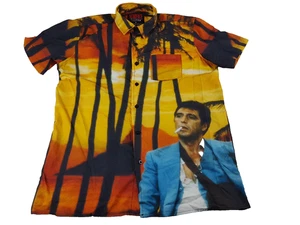 Scarface Reason Shirt Tony Montana Short Sleeve Shirt Button Up Men's Large - Picture 1 of 7