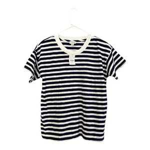 J. Crew gestreiftes dunkelblau-weißes Damen-T-Shirt Größe XS neu mit Etikett 100 % Baumwolle - Bild 1 von 7