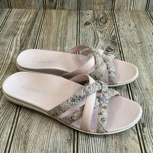 Vionic Dava Womens Rose Casual Walking Flip Flop Slide Sandals Size 6.5M - Picture 1 of 14