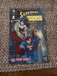 2013 Superman Wonder Woman #1 Wendys Kid Meal DC Comic By Josh Elder & Marcus To - Picture 1 of 2