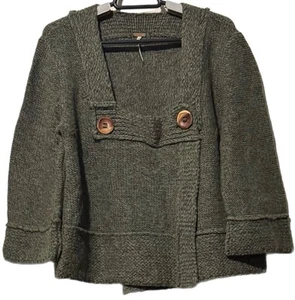 Free People (Y) Wollmischung Swing Cardigan Pullover L grün Cropped Glocke gebraucht, in einwandfreiem Zustand - Bild 1 von 4