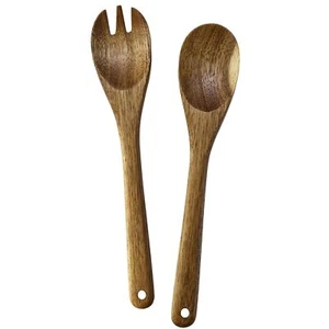 Acacia Wood Salad Serving Set Salad Serving Spoons for Serving and Tossing Sa... - Picture 1 of 5