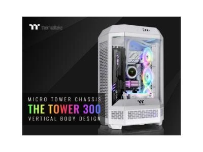 Thermaltake Tower 300 Snow MicroATX Computer PC Case 2x140mm CT Fans Included - Image 1 of 4