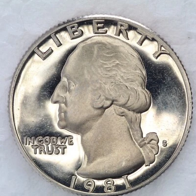 1981 S CLAD Proof Washington Quarter UNCIRCULATED ***** MIRROR CAMEO***** - Image 1 of 2