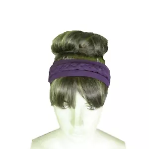 Dark Purple Braided Headband. Hairband. Cotton Spandex Head Wrap. Hair Wrap. - Picture 1 of 2