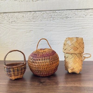 3er Set Vintage Mini Webkörbe - Bild 1 von 22