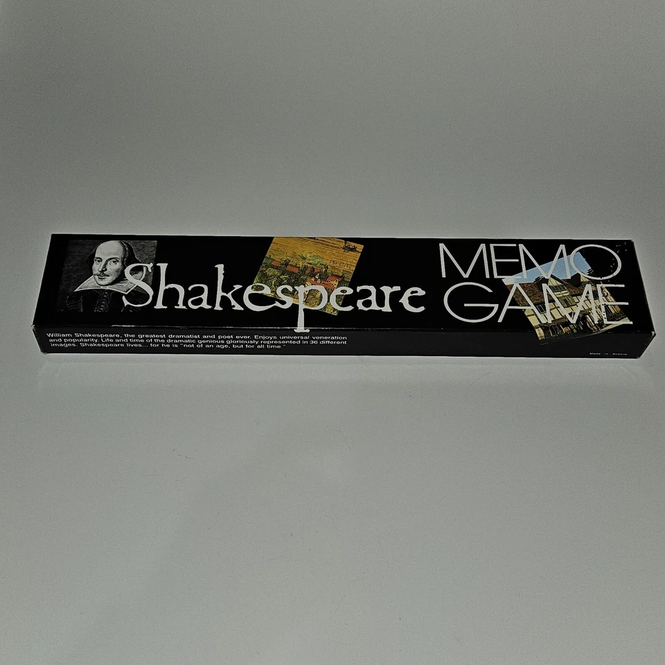 VTG Shakespeare Memo Game Memory Match COMPLETE 72 Cards 1995 Piatnik - Image 1 of 4