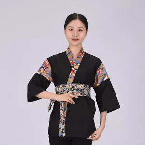 Happi Sushi Chef Coat Serving Short Kimono Sushi Chef Jacket Hotel Uniform - Picture 1 of 35