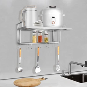Supporto per microonde cucina portaoggetti rack forno a microonde da parete scaffale - Foto 1 di 21