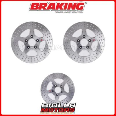 KIT DISCHI FRENO BRAKING HARLEY DAVIDSON FXDX DYNA SUPER GLIDE T-SPORT 1450 2000 Foto 1 de 4