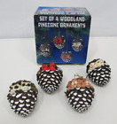 Set of 4 Woodland Pinecone Forest Animals Ornaments