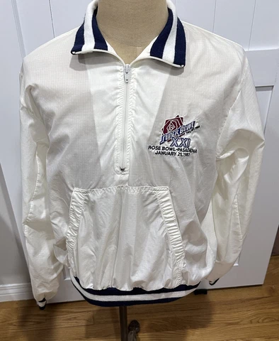 Vintage 1987 Logo 7 NY Giants vs Broncos Super Bowl XXI Lightweight Jacket Men L Cover