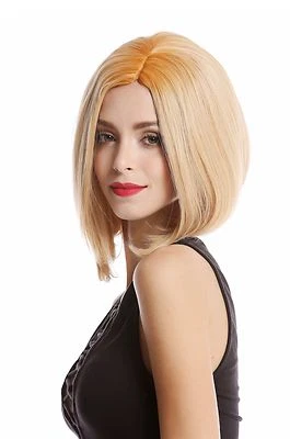 WIG ME UP Perücke Damenperücke Bob Longbob kurz Mittelscheitel blond kupferblonde Ansätze