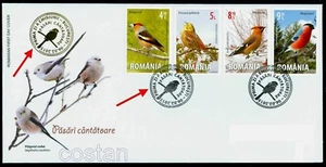 2015 Songbirds,Hawfinch,Yellowhammer,Bohemian Waxwing,Birds,Romania,Mi.6926,FDC - Picture 1 of 1