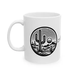 Arizona Kaktus Kaffeebecher Southwest Cactus Desert Saguaro Keramiktasse 2-seitig - Bild 1 von 16