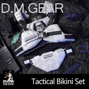 Conjunto de bikini táctico chaleco armadura cuello guardia entrepierna protección molle dama caza - Imagen 1 de 24