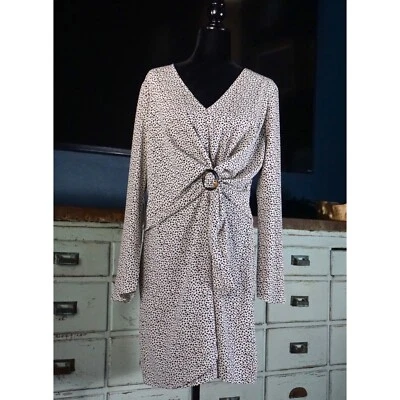 Nuevo con etiquetas Nuevo $110 Vestido The Vanity Room Leopardo Cintura Cintura Cintura Cáscara de Tortuga Grande L Foto 1 de 4