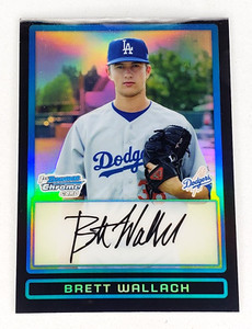 2009 Bowman Chrome Draft Prospects Refractor Brett Wallach #BDPP74 LA Dodgers