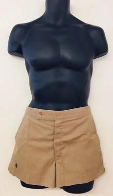 Pantalones Cortos Jockey Para Hombre De Colección Años 70 Talla 34 Tostado Poli Algodón Cintura Ajustable Foto 1 de 4