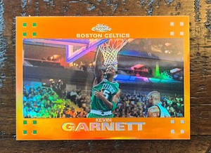 KEVIN GARNETT 2008-09 TOPPS CHROME SSP ORANGE REFRACTOR /199 BOSTON CELTICS HOF