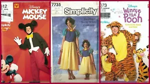 Simplicity Disney Halloween Costume Sewing Pattern Adult Children OOP You Pick - Picture 1 of 4