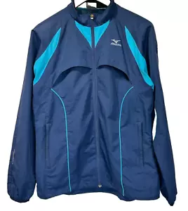 Mizuno Golf Jacket Womens (M) Blue Windbreaker Full Zip Lightweight Vented - Picture 1 of 5