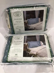 2 Laura Ashley King Kissenbezüge Kensington blau Vintage NEU Paar - Bild 1 von 3