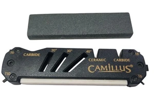 Vtg Camillus Black Glide Multi Angle Carbide Knife Sharpener Screwdriver & Stone - Picture 1 of 8