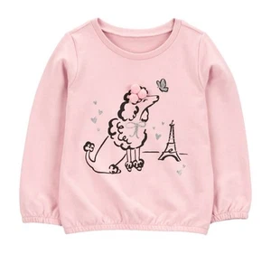 Girls Carters Pink Poodle Fleece Sweatshirt Pullover Graphic Top 4T NWT MSRP $28 - Picture 1 of 1