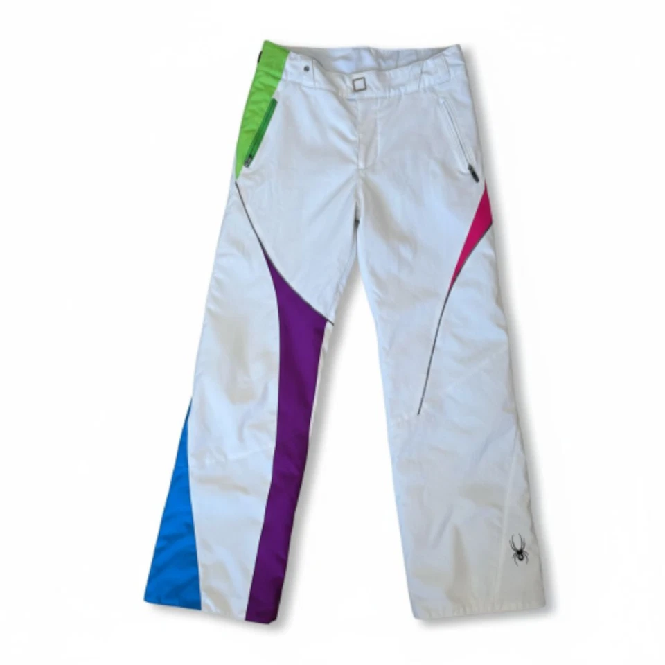 Spyder Kids Ski Snow Pants White Colorblock Size 12 - Image 1 of 4