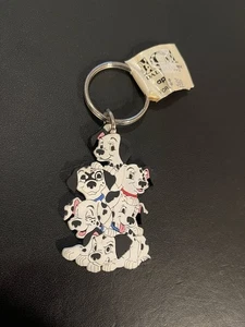 Disney 101 Dalmatians Rubber Keychain Key Ring Puppy Family Charm VTG Park Gear - Picture 1 of 2