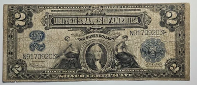 FR 258 1899 $2 TWO DOLLARS “MINI PORTHOLE” SILVER CERTIFICATE SPEELMAN/WHITE - Image 1 of 4