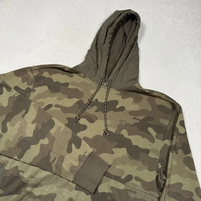 Champion Sudadera con Capucha Para Hombre Mediana Verde Camuflada Pullover Sudadera Bordada C Polar Foto 1 de 4
