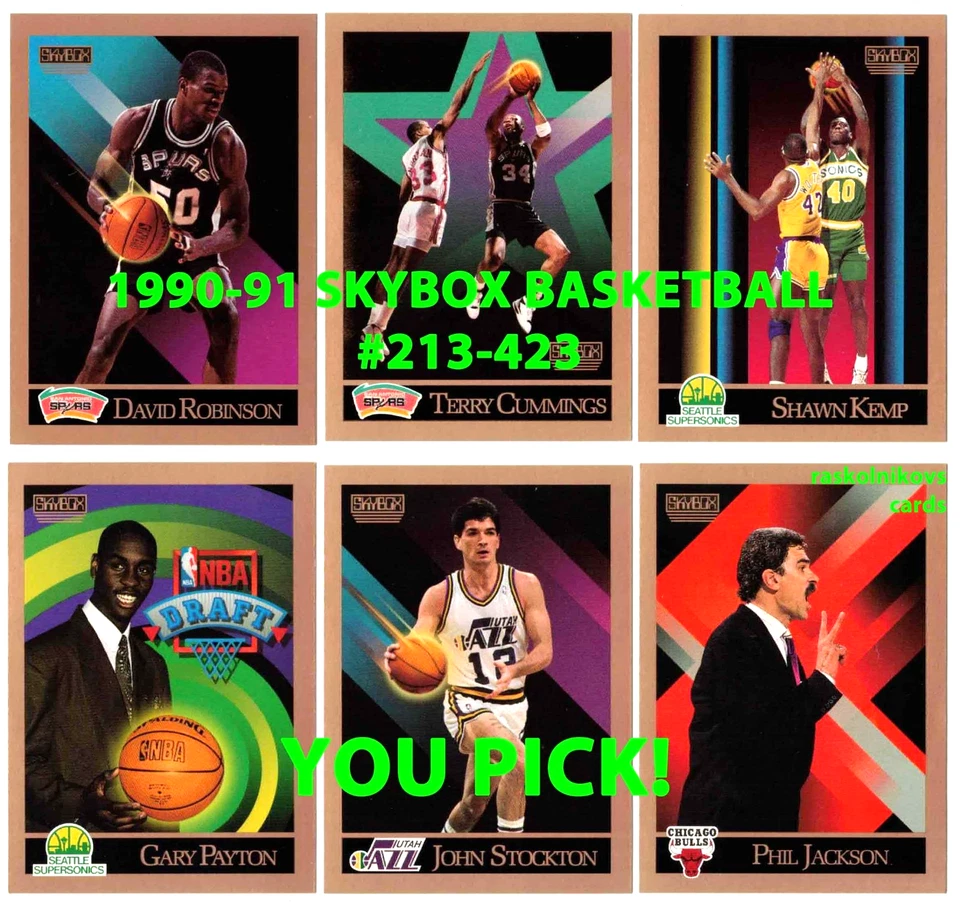 1990-91 SkyBox баскетбол #213-423 ваш выбор $2 или 2 карты минимум вы выбираете! - Изображение 1 из 1