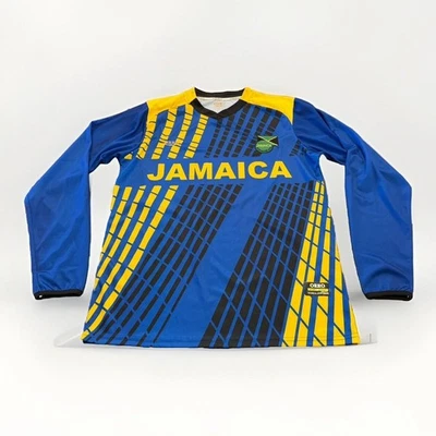 Camiseta deportiva de fútbol Orro Dry-Fit para hombre azul amarilla Jamaica manga larga #10 talla S Foto 1 de 4