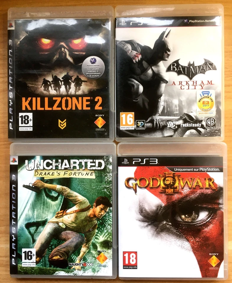 LOT 4 JEUX PS3 COMPLETS KILLZONE 2 UNCHARTED GOD OF WAR III 3 BATMAN ARKHAM CITY - Imagen 1 de 4