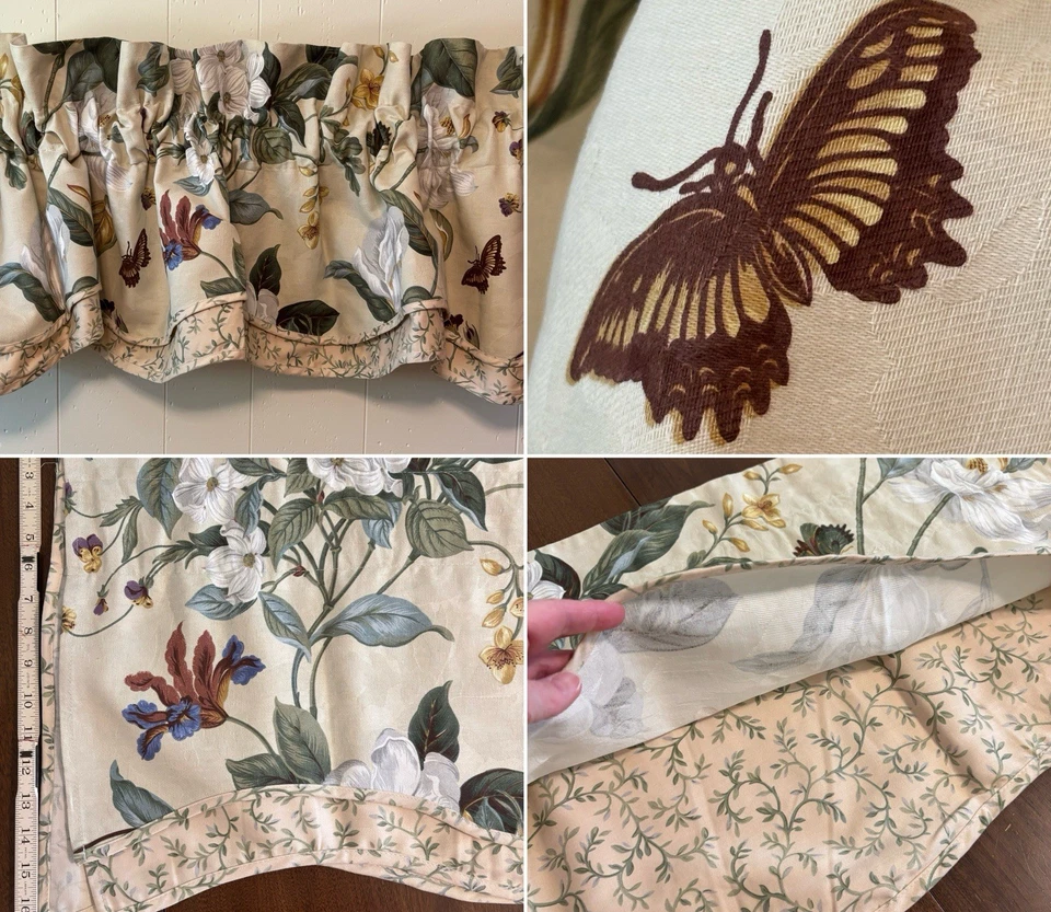 Занавеска балдахин бабочка цветочный гребешок Williamsburg коттедж 76 «W x 16» L - Изображение 1 из 4