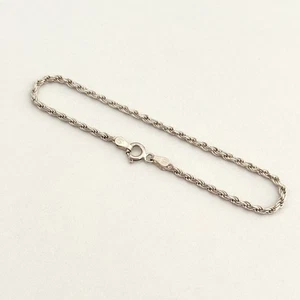 Milor Italien 925 Sterlingsilber dünnes Seil Kette Gliederarmband 7" - Bild 1 von 6