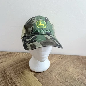 John Deere Herren Mütze grün hellbraun Netz Druckknopflasche Erwachsene Einheitsgröße Bauernhof Traktor Herbst #229 - Bild 1 von 8