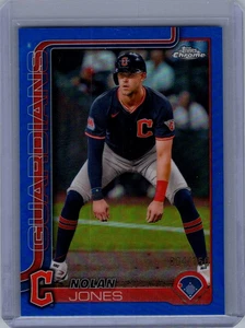 2025 Topps Chrome Nolan Jones Blue Refractor 4/150 #32 Guardians - Bild 1 von 2
