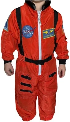NASA Astronaut Commander Kids Size 2-3 Orange Spacesuit Halloween Outfit - Image 1 of 4