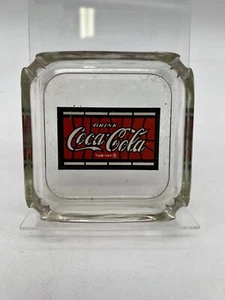 COKE Coca COLA ASHTRAY GLASS SOFTDRINK ADVERTISING Vintage - Picture 1 of 2