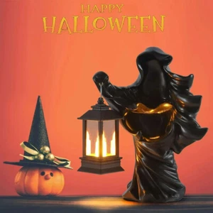 Cracker Barrel Ghost Witch Messenger Lantern Ghost Statue Ornament Halloween - Picture 1 of 5