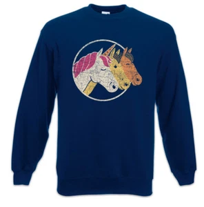 Unicorn & Horses Sweatshirt Pullover Rainbow Horse Fairies Princess Riding Ride - Picture 1 of 1