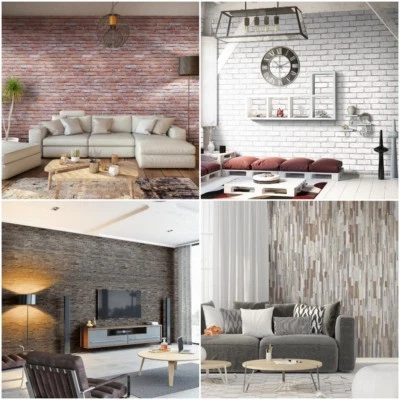 Modern Design 3D Bathroom Cladding 8mm Shower Wet Wall Panels Brick Stone Effect - Image 1 of 4